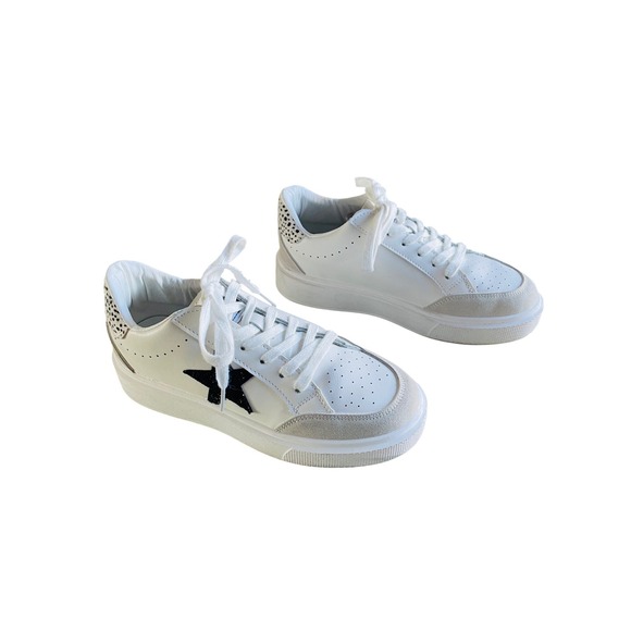 Vintage Havana Shoes - Vintage Havana Lexa White Black Star Platform Sneakers Dalmatian Print Size 8